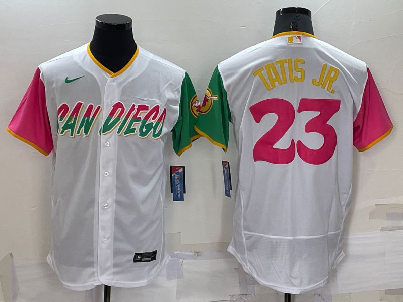 Men San Diego Padres #23 Tatis jr White City Edition Elite Nike 2022 MLB Jersey->san diego padres->MLB Jersey